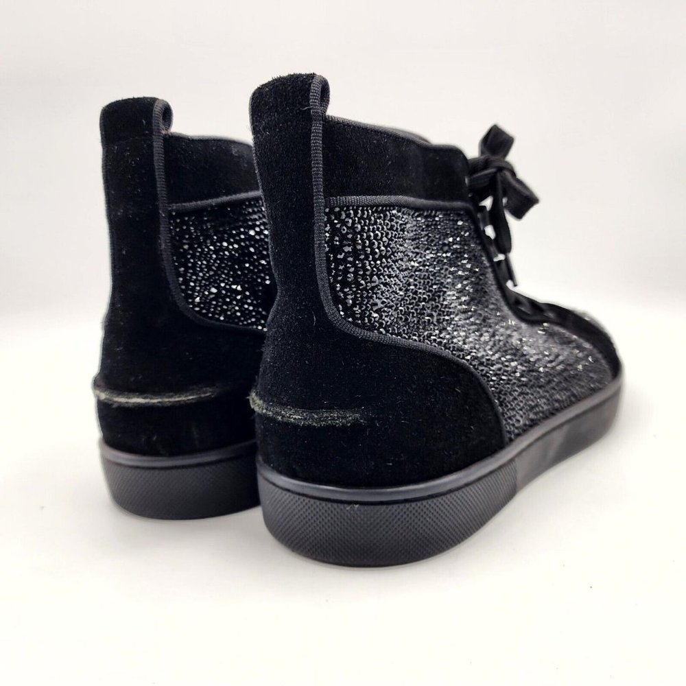 Christian Louboutin Louis Strass Swarovski High Top Sneakers Blk Men US 10/EU 43 - Picture 6 of 16